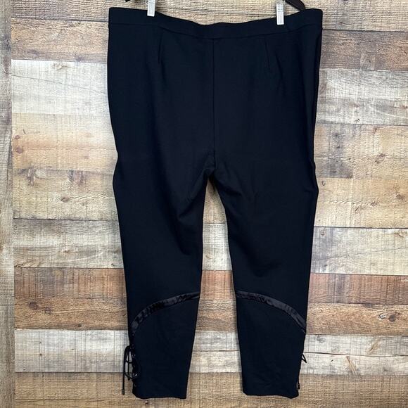 Haute Hippie Tribe Black Ponte Pants Lace Up Ankle Size 2X - Picture 5 of 10